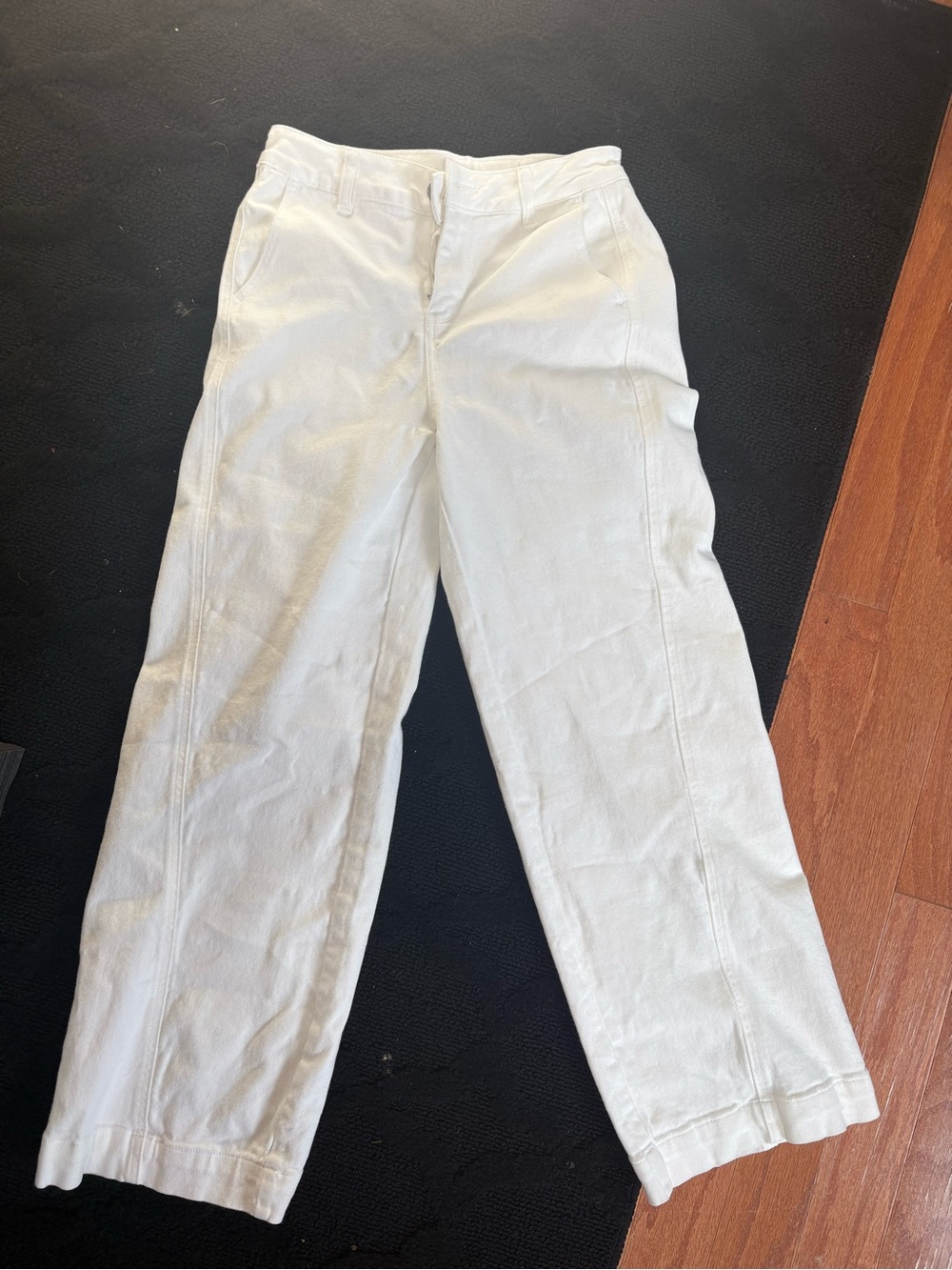White wide leg pants